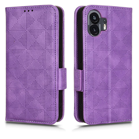 Coque Portefeuille Livre Cuir Etui Clapet C02X pour Nothing Phone 2 Violet