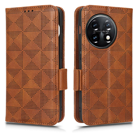 Coque Portefeuille Livre Cuir Etui Clapet C02X pour OnePlus 11 5G Marron