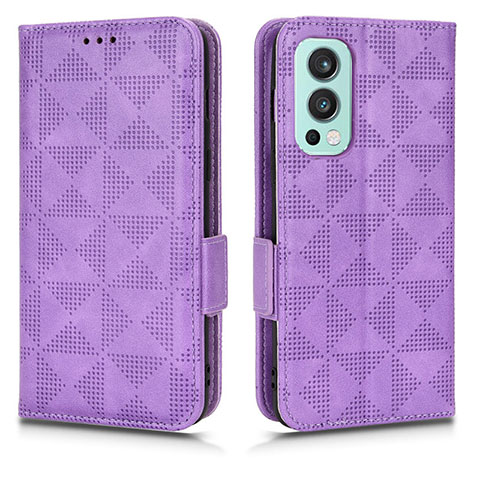 Coque Portefeuille Livre Cuir Etui Clapet C02X pour OnePlus Nord 2 5G Violet