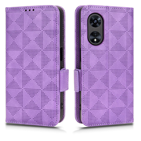 Coque Portefeuille Livre Cuir Etui Clapet C02X pour Oppo A1 5G Violet