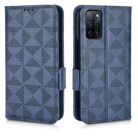 Coque Portefeuille Livre Cuir Etui Clapet C02X pour Oppo A55S 5G Bleu