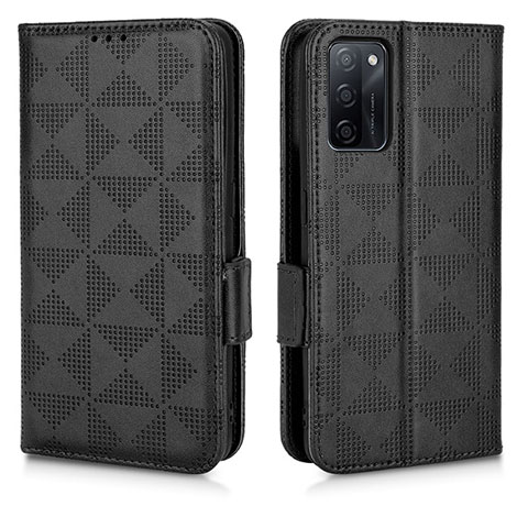 Coque Portefeuille Livre Cuir Etui Clapet C02X pour Oppo A55S 5G Noir