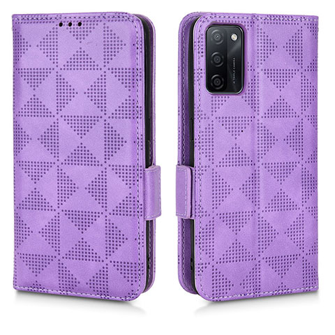 Coque Portefeuille Livre Cuir Etui Clapet C02X pour Oppo A55S 5G Violet