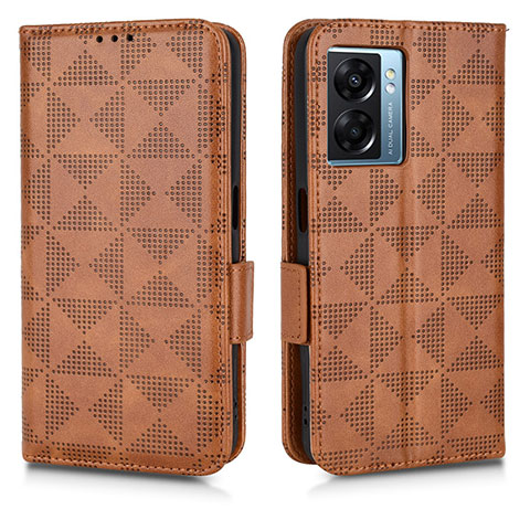 Coque Portefeuille Livre Cuir Etui Clapet C02X pour Oppo A56S 5G Marron