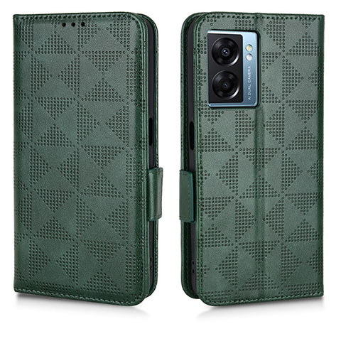 Coque Portefeuille Livre Cuir Etui Clapet C02X pour Oppo A56S 5G Vert