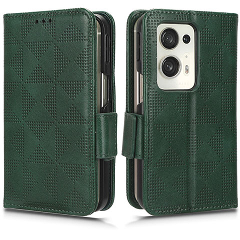 Coque Portefeuille Livre Cuir Etui Clapet C02X pour Oppo Find N2 5G Vert