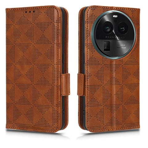 Coque Portefeuille Livre Cuir Etui Clapet C02X pour Oppo Find X6 5G Marron