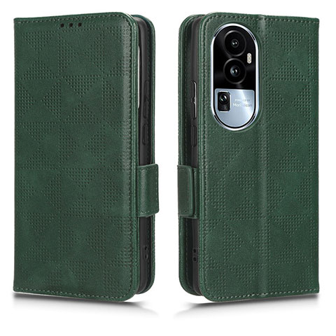 Coque Portefeuille Livre Cuir Etui Clapet C02X pour Oppo Reno10 Pro+ Plus 5G Vert