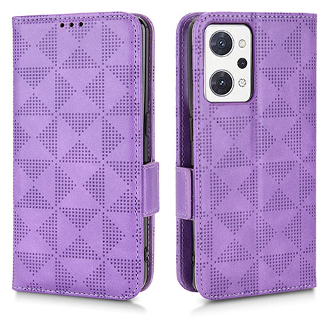 Coque Portefeuille Livre Cuir Etui Clapet C02X pour Oppo Reno7 A Violet