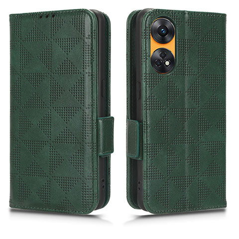 Coque Portefeuille Livre Cuir Etui Clapet C02X pour Oppo Reno8 T 4G Vert