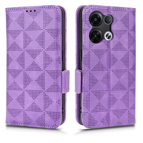 Coque Portefeuille Livre Cuir Etui Clapet C02X pour Oppo Reno9 Pro+ Plus 5G Violet