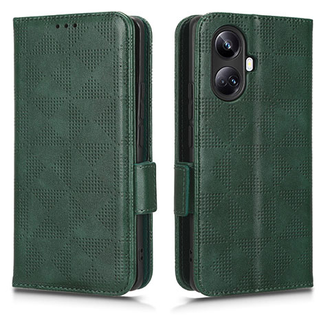 Coque Portefeuille Livre Cuir Etui Clapet C02X pour Realme 10 Pro+ Plus 5G Vert