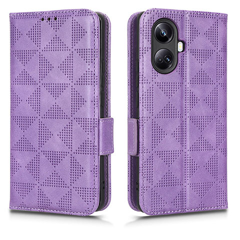 Coque Portefeuille Livre Cuir Etui Clapet C02X pour Realme 10 Pro+ Plus 5G Violet