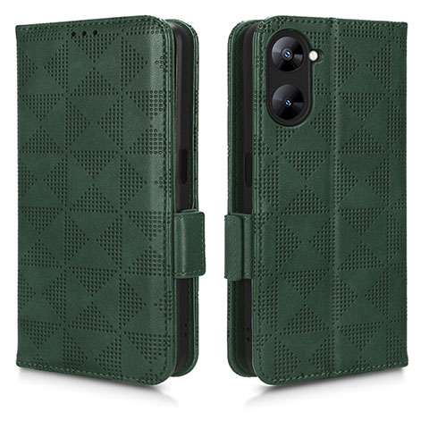 Coque Portefeuille Livre Cuir Etui Clapet C02X pour Realme 10S 5G Vert