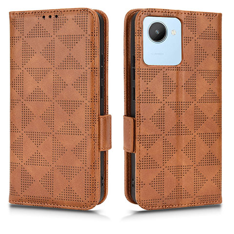 Coque Portefeuille Livre Cuir Etui Clapet C02X pour Realme C30 Marron