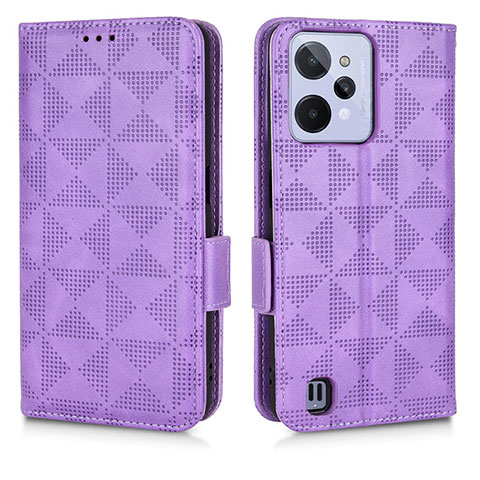 Coque Portefeuille Livre Cuir Etui Clapet C02X pour Realme C31 Violet