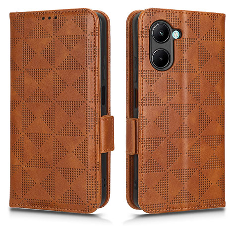 Coque Portefeuille Livre Cuir Etui Clapet C02X pour Realme C33 Marron