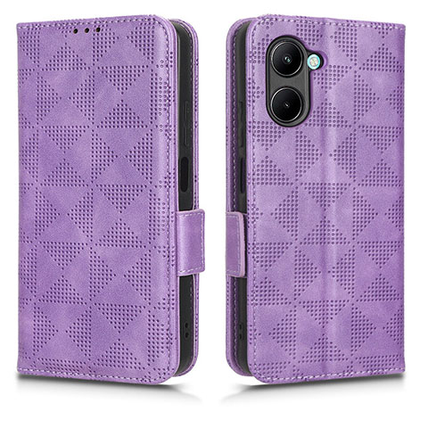 Coque Portefeuille Livre Cuir Etui Clapet C02X pour Realme C33 Violet