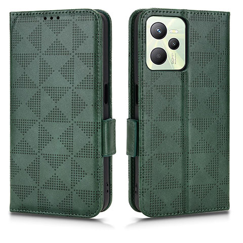 Coque Portefeuille Livre Cuir Etui Clapet C02X pour Realme C35 Vert