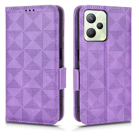 Coque Portefeuille Livre Cuir Etui Clapet C02X pour Realme C35 Violet