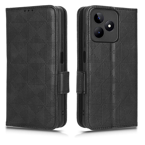 Coque Portefeuille Livre Cuir Etui Clapet C02X pour Realme C51 Noir