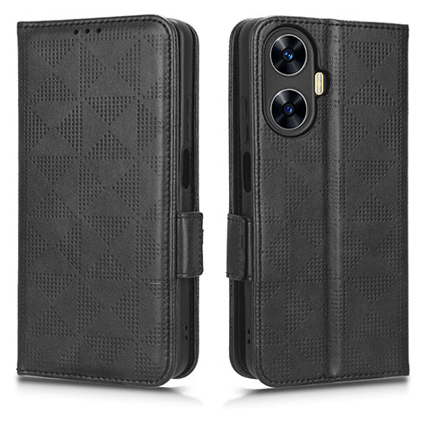 Coque Portefeuille Livre Cuir Etui Clapet C02X pour Realme C55 Noir