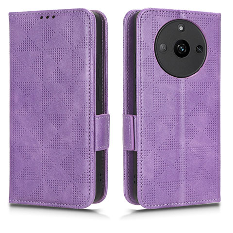 Coque Portefeuille Livre Cuir Etui Clapet C02X pour Realme Narzo 60 5G Violet