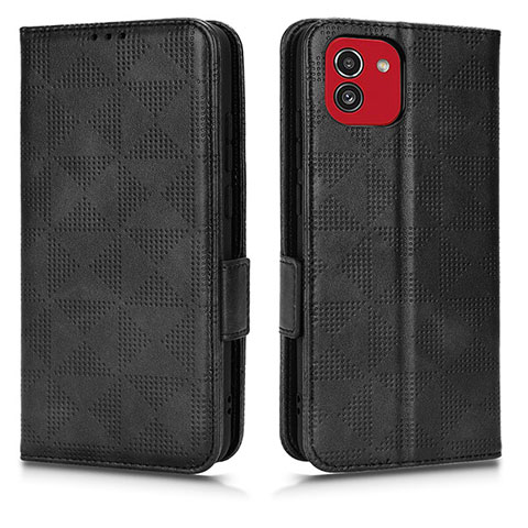 Coque Portefeuille Livre Cuir Etui Clapet C02X pour Samsung Galaxy A03 Noir