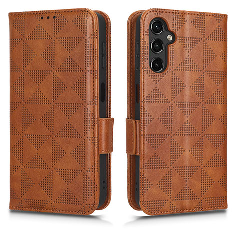 Coque Portefeuille Livre Cuir Etui Clapet C02X pour Samsung Galaxy A14 5G Marron