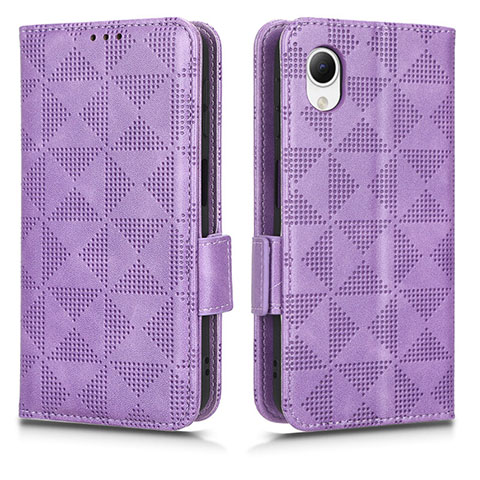 Coque Portefeuille Livre Cuir Etui Clapet C02X pour Samsung Galaxy A23 5G SC-56C Violet