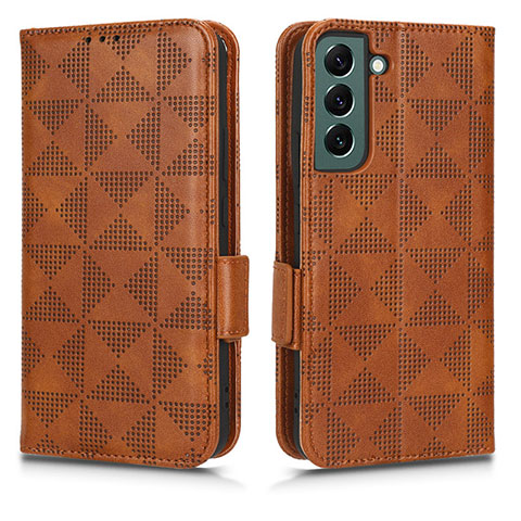 Coque Portefeuille Livre Cuir Etui Clapet C02X pour Samsung Galaxy S22 5G Marron