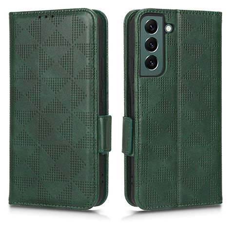 Coque Portefeuille Livre Cuir Etui Clapet C02X pour Samsung Galaxy S22 5G Vert