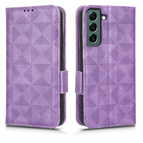 Coque Portefeuille Livre Cuir Etui Clapet C02X pour Samsung Galaxy S22 Plus 5G Violet