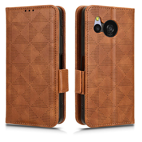 Coque Portefeuille Livre Cuir Etui Clapet C02X pour Sharp Aquos Sense8 Marron