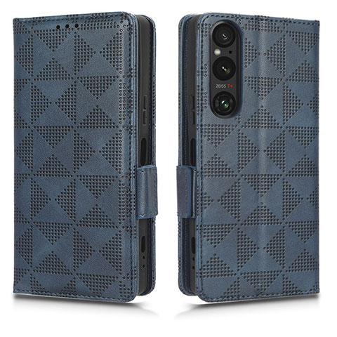 Coque Portefeuille Livre Cuir Etui Clapet C02X pour Sony Xperia 1 V Bleu