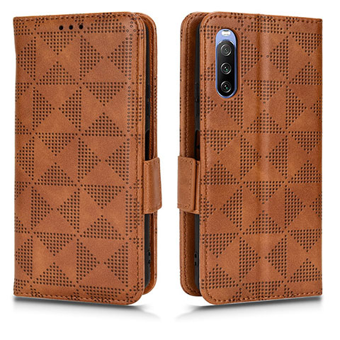 Coque Portefeuille Livre Cuir Etui Clapet C02X pour Sony Xperia 10 III Lite Marron