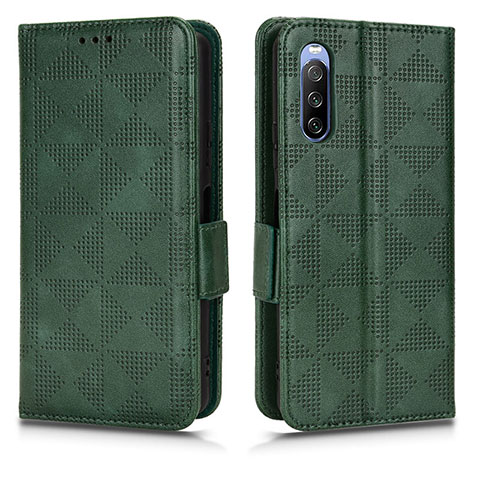 Coque Portefeuille Livre Cuir Etui Clapet C02X pour Sony Xperia 10 III Lite Vert