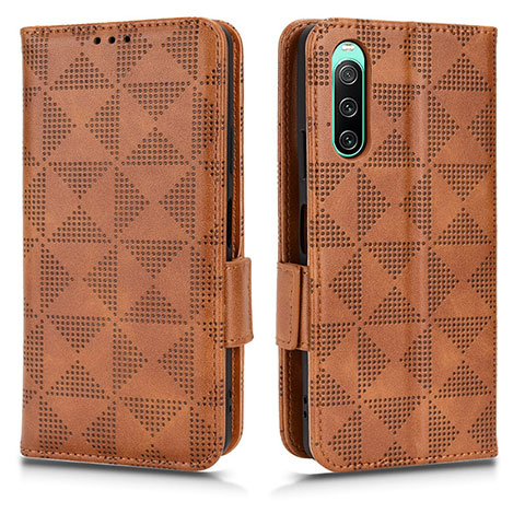 Coque Portefeuille Livre Cuir Etui Clapet C02X pour Sony Xperia 10 IV Marron