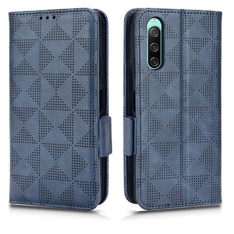 Coque Portefeuille Livre Cuir Etui Clapet C02X pour Sony Xperia 10 IV SO-52C Bleu