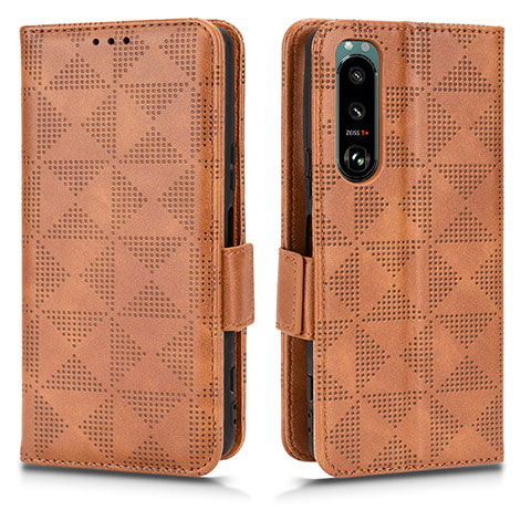 Coque Portefeuille Livre Cuir Etui Clapet C02X pour Sony Xperia 5 III Marron