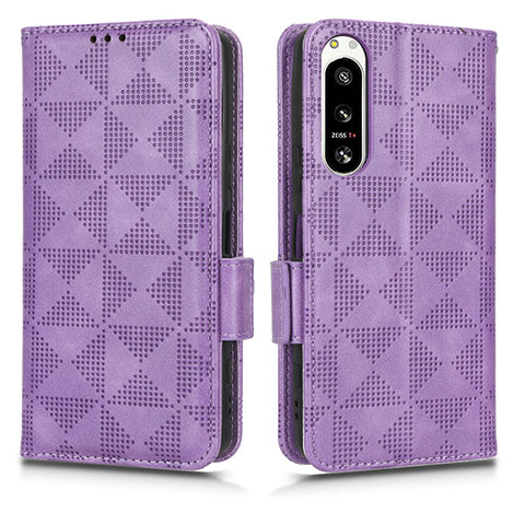 Coque Portefeuille Livre Cuir Etui Clapet C02X pour Sony Xperia 5 IV Violet