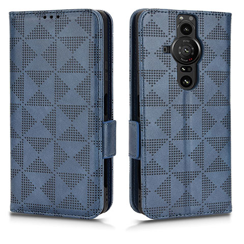 Coque Portefeuille Livre Cuir Etui Clapet C02X pour Sony Xperia PRO-I Bleu