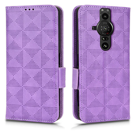 Coque Portefeuille Livre Cuir Etui Clapet C02X pour Sony Xperia PRO-I Violet