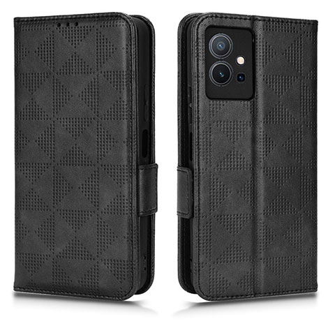 Coque Portefeuille Livre Cuir Etui Clapet C02X pour Vivo T1 5G India Noir