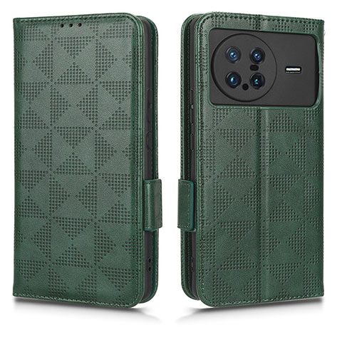 Coque Portefeuille Livre Cuir Etui Clapet C02X pour Vivo X Note Vert