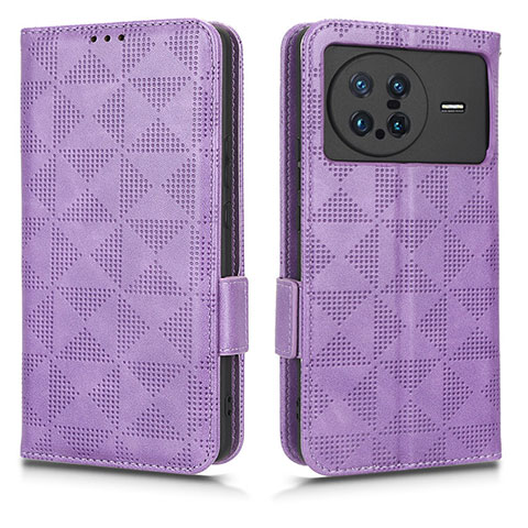 Coque Portefeuille Livre Cuir Etui Clapet C02X pour Vivo X Note Violet