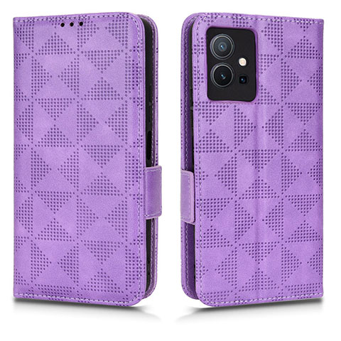 Coque Portefeuille Livre Cuir Etui Clapet C02X pour Vivo Y30 5G Violet