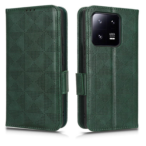 Coque Portefeuille Livre Cuir Etui Clapet C02X pour Xiaomi Mi 13 5G Vert