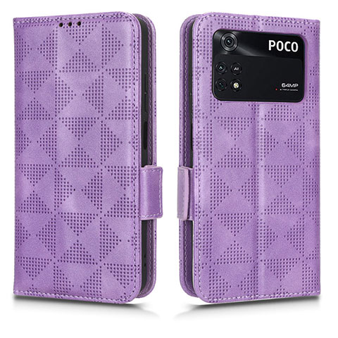 Coque Portefeuille Livre Cuir Etui Clapet C02X pour Xiaomi Poco M4 Pro 4G Violet