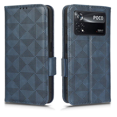 Coque Portefeuille Livre Cuir Etui Clapet C02X pour Xiaomi Poco X4 Pro 5G Bleu